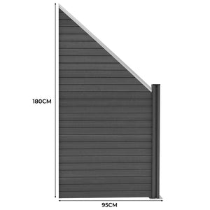 Pannello Recinzione Angolare 180x100cm Grigio PVC WPC