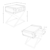 Tavolino rettangolare in pelle e acciaio dorato