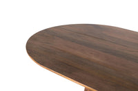 Tavolo da pranzo con piano ovale in legno di mango 210 cm