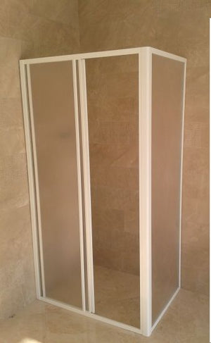 Box doccia acrilico - 2 lati, fisso piu' scorrevole - Misura: 80 x 95 x h185 
