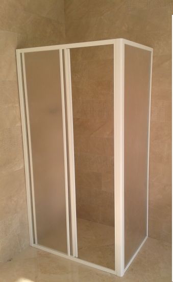 Box doccia acrilico - 2 lati, fisso piu' scorrevole - Misura: 65 x 95 x h185 