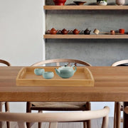 Piatto di Servizio in Bambù - Dimensioni 38 x 25 x 5cm - Set da 2 - Con Maniglie - Piatto per Servire e Piatto da Colazione per Tavola da Caffè e Sala da Pranzo