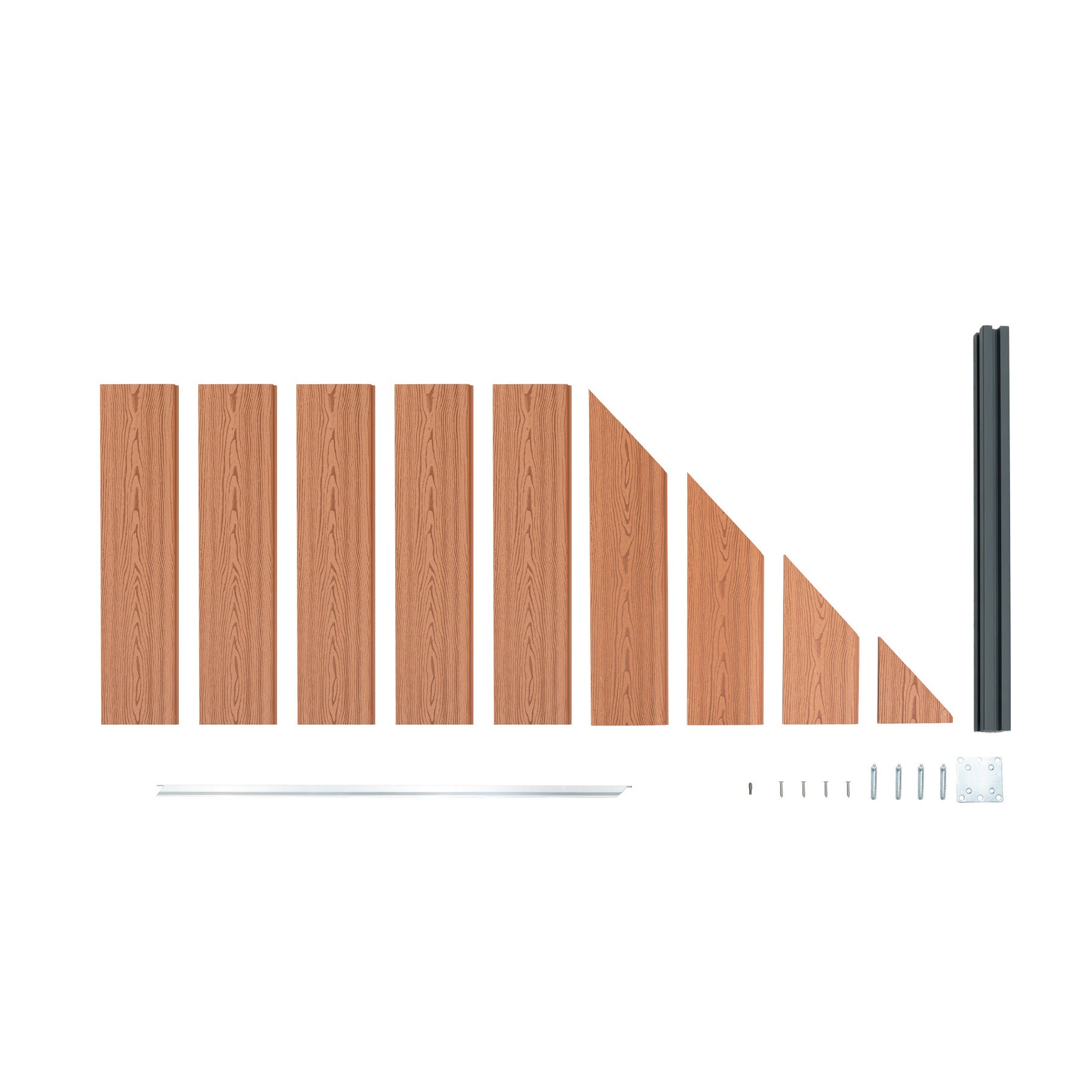 Pannello Recinzione Angolare 180x100cm Marrone PVC WPC