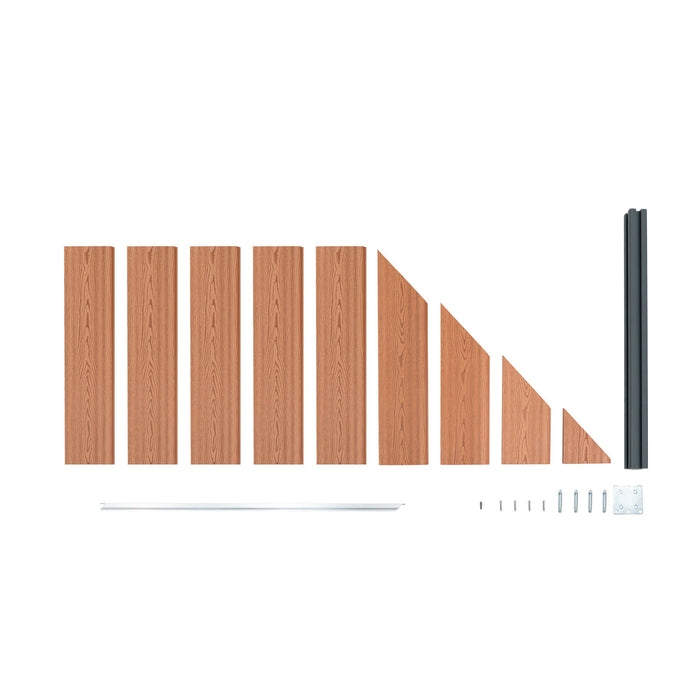 Pannello Recinzione Angolare 180x100cm Marrone PVC WPC