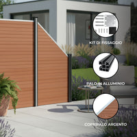 Pannello Recinzione Angolare 180x100cm Marrone PVC WPC