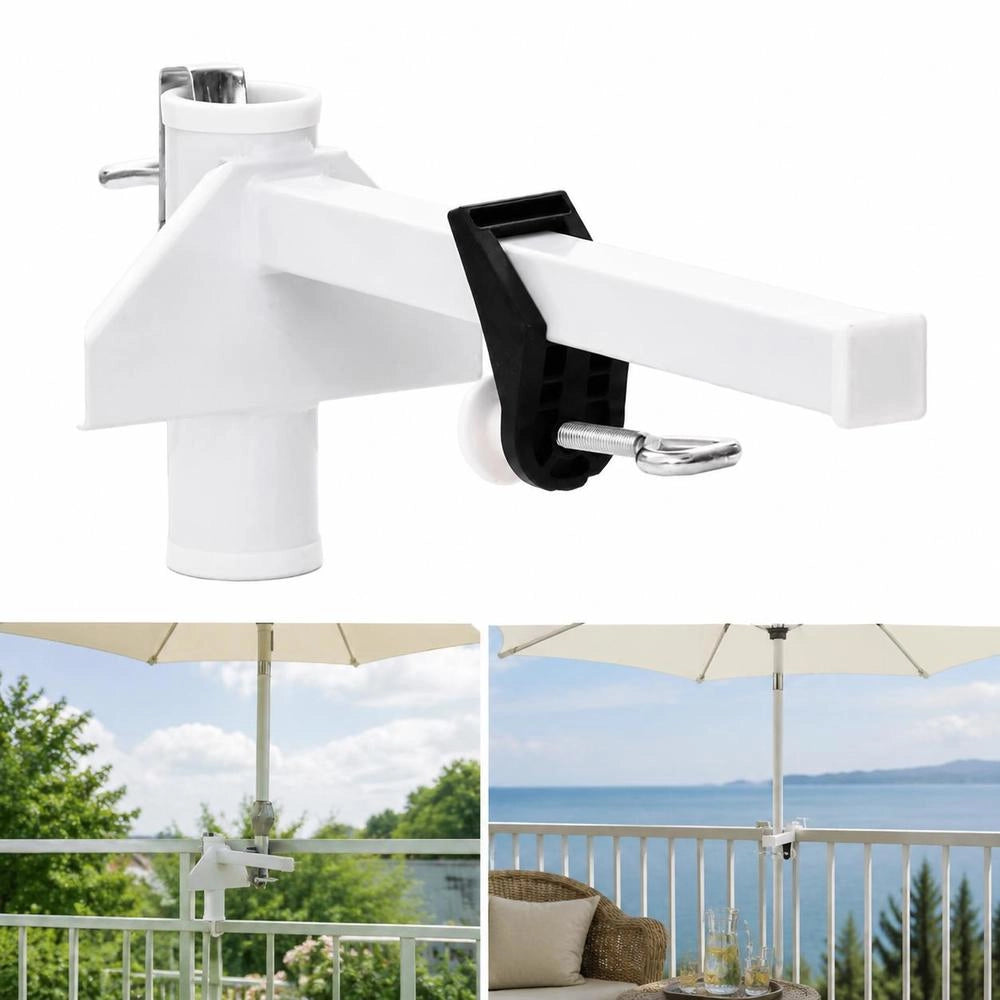 Parasol Holder For Balcony, White, 38 Mm Steel