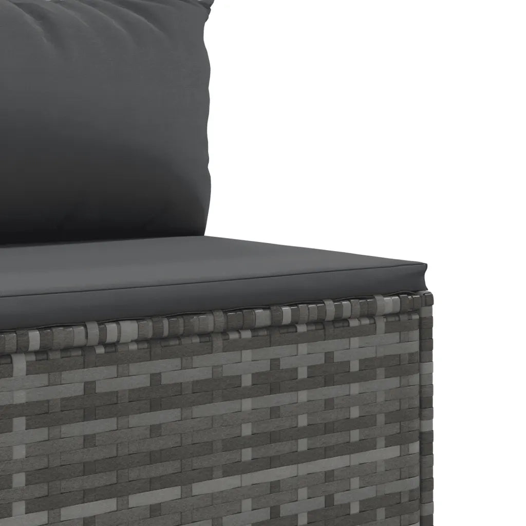 vidaXL Set Divani da Giardino 11 pz con Cuscini in Polyrattan Grigio