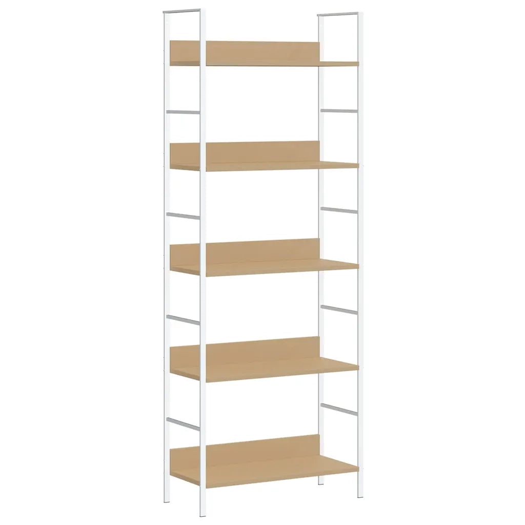 Scaffale Libri 5 Ripiani Rovere 60x27,6x158,5 Legno Multistrato 288229