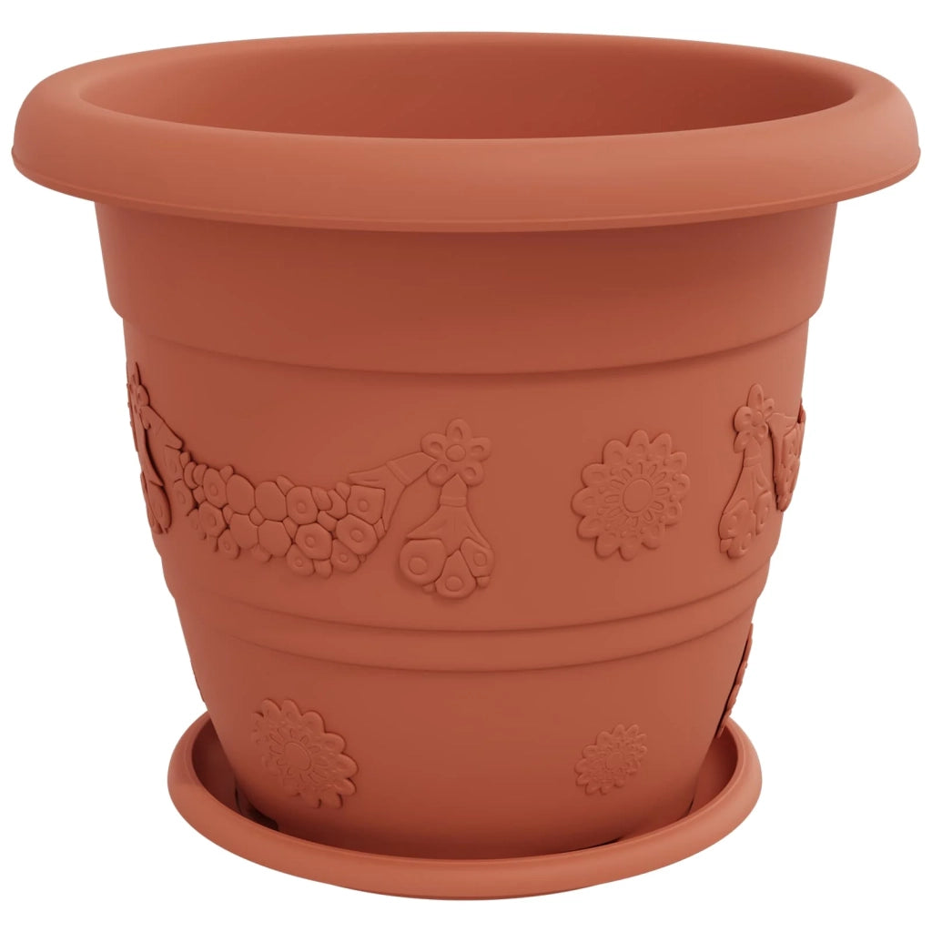 Vasi per Piante 6 pcs Rosso Mattone Ø 39 x 32 cm Plastica