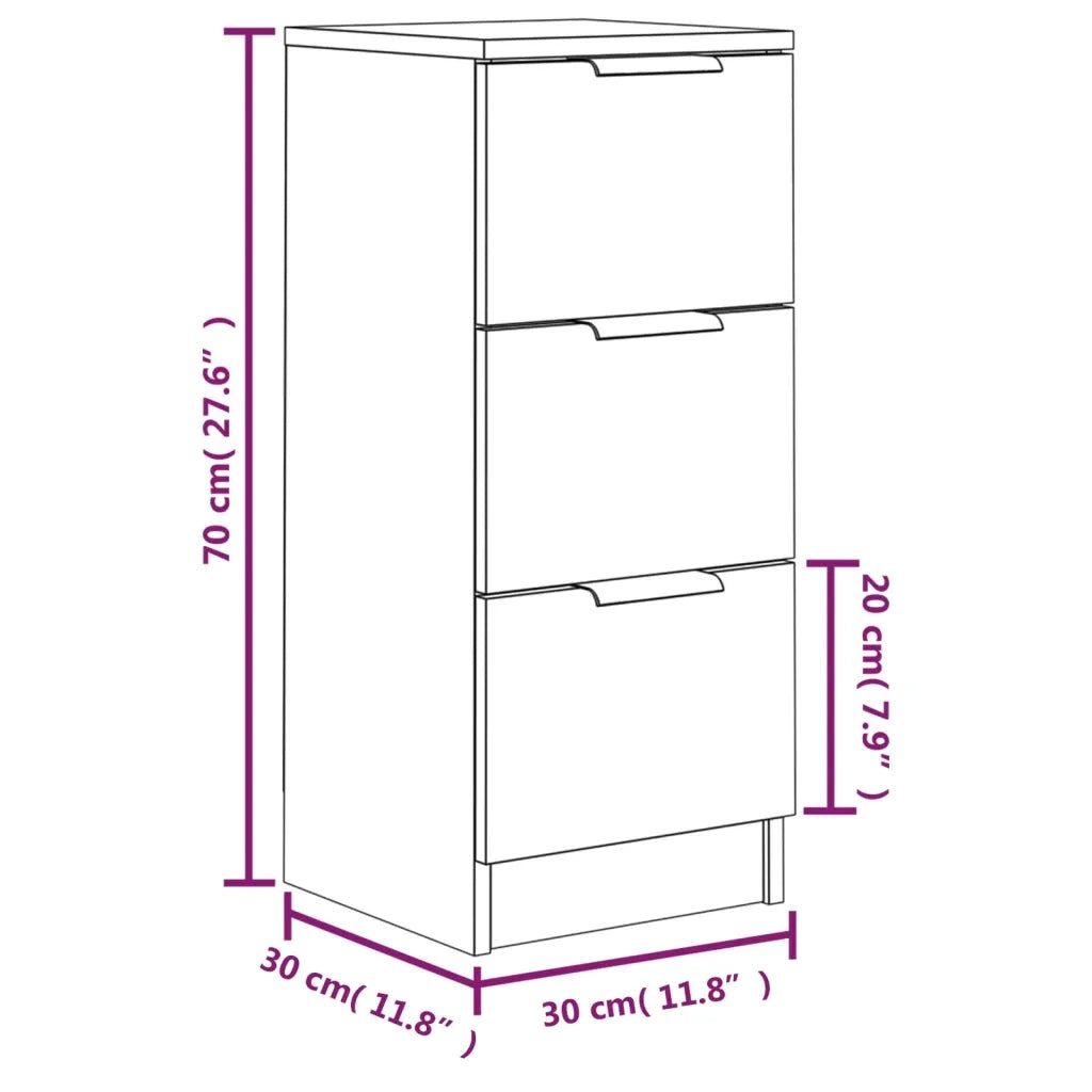 Credenza Rovere Sonoma 30x30x70 cm in Legno Multistrato 811157
