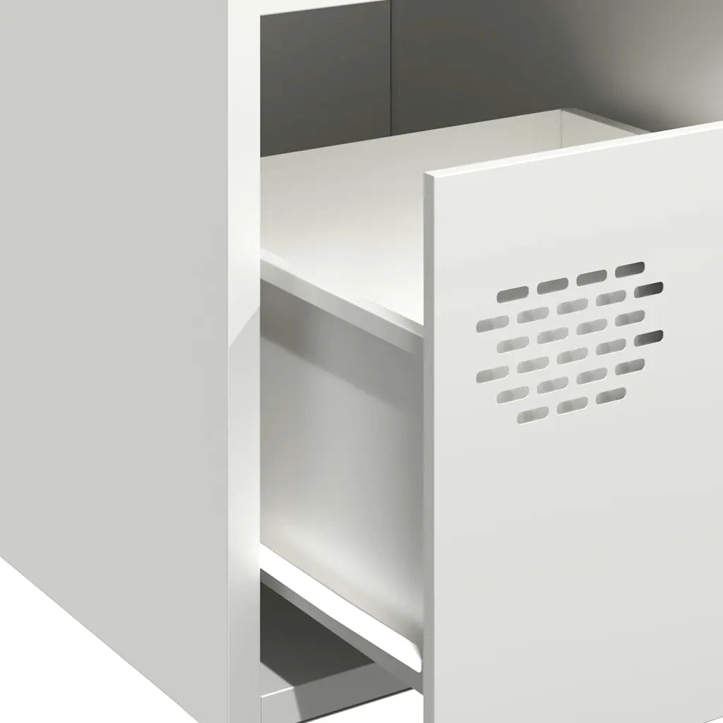 Credenza-Buffet-Armadio da cucina Bianca 35x39x73,5 cm in Acciaio Laminato a Freddo 561589