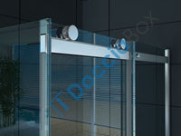 Box Doccia in Cristallo 8 MM Due Lati Fisso piu' Porta Scorrevole - Misura: 90 x 110 x h195 