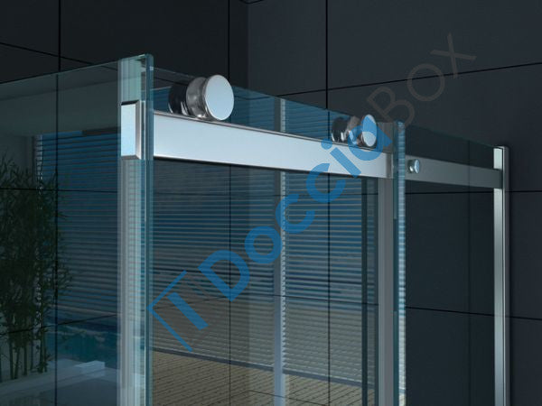 Box Doccia in Cristallo 8 MM Due Lati Fisso piu' Porta Scorrevole - Misura: 80 x 150 x h195