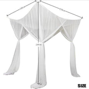 Ombrello per letto, dimensioni 74,8 × 82,6 × 97,5 pollici, tetto per letto con quattro porte, ombrello quadrato appeso per tutte le misure del letto - bianco