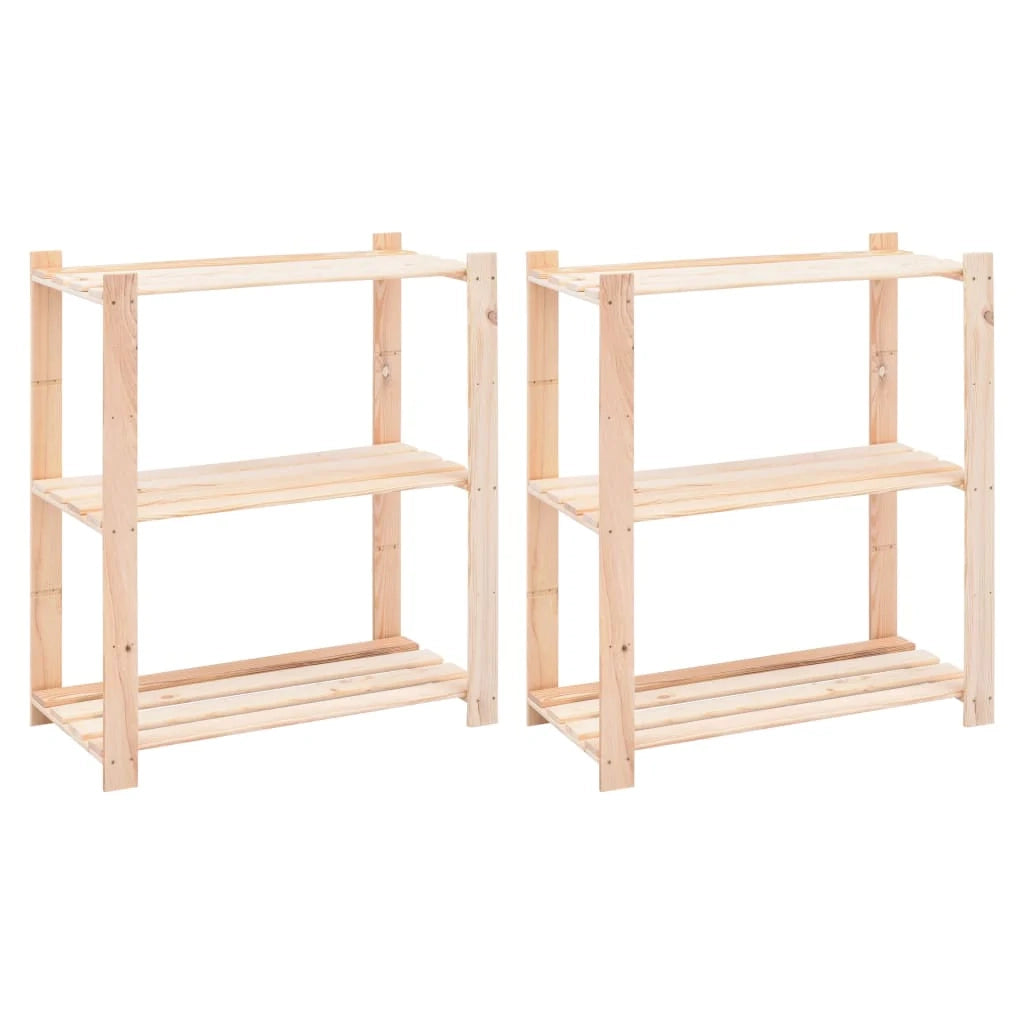 Scaffali portaoggetti a 3 livelli set da 2 80 x 38 x 90 cm pino 150 kg beige 02_0045727