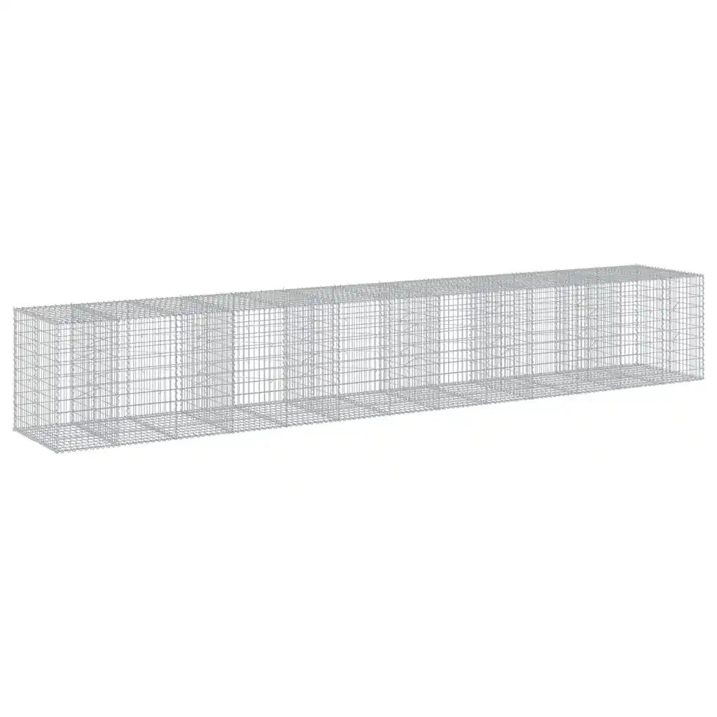 Cesto Gabbione con Copertura 650x100x100 cm in Ferro Zincato 3295201