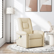 Poltrona Massaggiante Reclinabile Crema in Tessuto 4015634