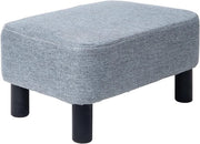 Banco per piedi - Piuma in lino - Rettilineo - 1 pezzo - Beige - Gambe in legno