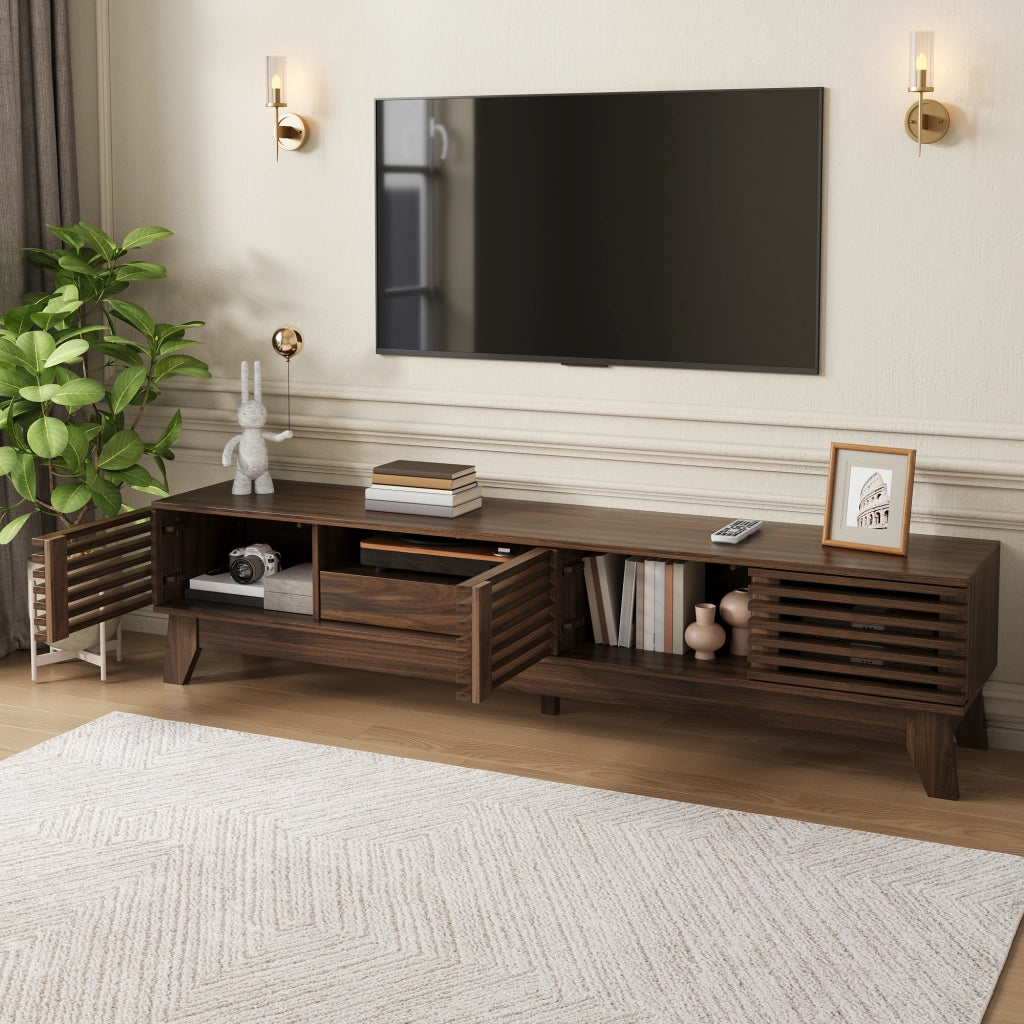 Mobile porta TV color noce 170 cm con vani aperti