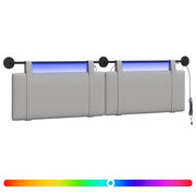 Testiera | Testata sospesa Con luce LED Grigio Nuvola Tessuto