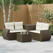 Set di divani 6 pz Marrone e Bianco Crema 3447510