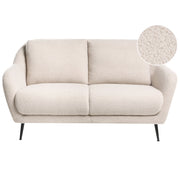 Divano 2 posti Boucle beige Gambe nere in ferro con braccioli Seduta spessa Stile moderno Soggiorno