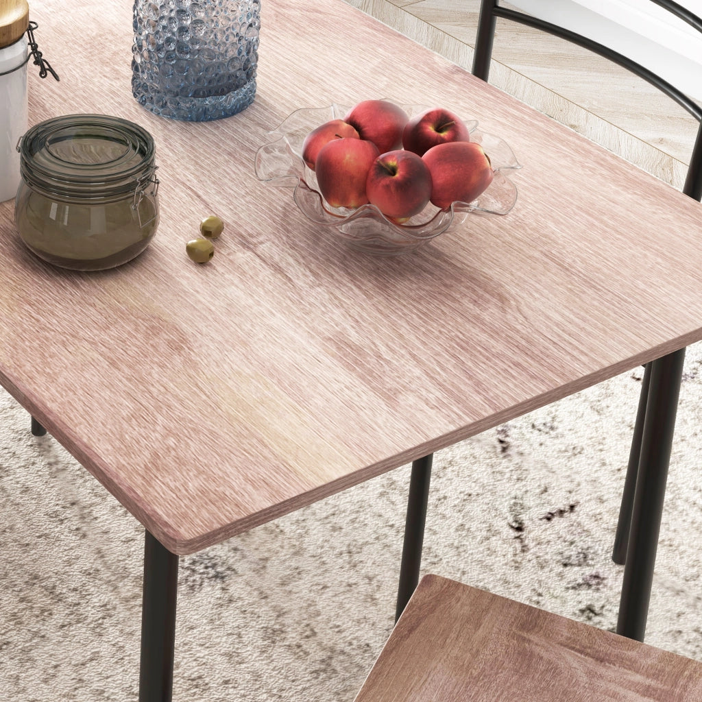 Set Tavolo da Pranzo e Sedie 5 Pezzi ¨C Minimal ¨C Bianco, Legno e Acciaio