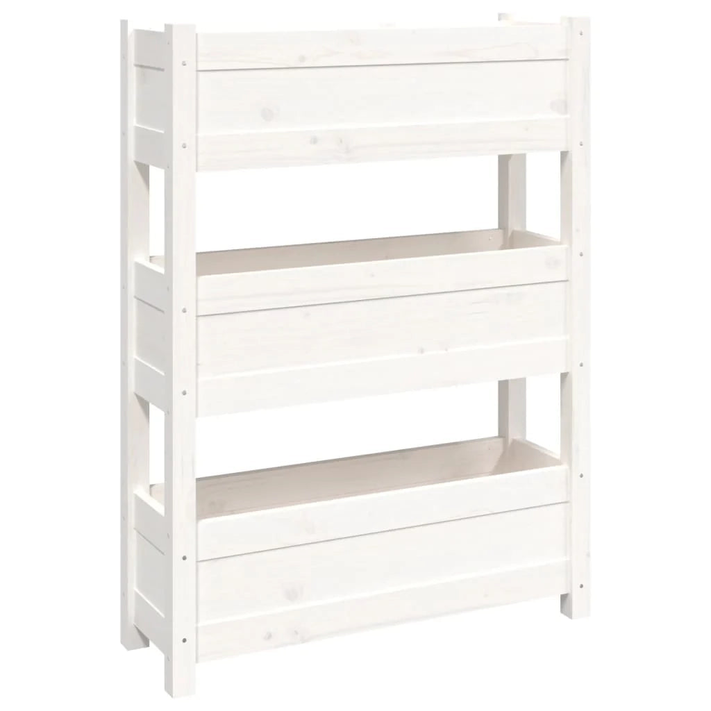 Fioriera rialzata per piante e fiori terrazza giardino 77 x 25 x 104,5 cm legno massello di pino bianco 02_0037845