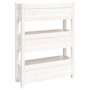 Fioriera rialzata per piante e fiori terrazza giardino 77 x 25 x 104,5 cm legno massello di pino bianco 02_0037845