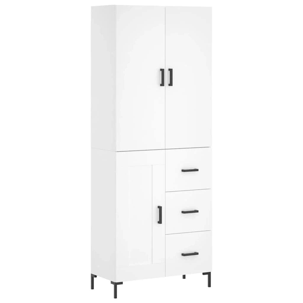 Buffet credenza cassettiera mobiletto mobile contenitore organizer cucina soggiorno salotto alto 69,5 x 34 x 180 cm legno ingegnerizzato bianco 02_0032585