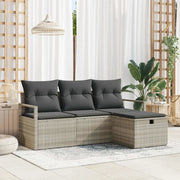 Set di divani con cuscino 4 pcs Grigio chiaro polyrattan 3359151