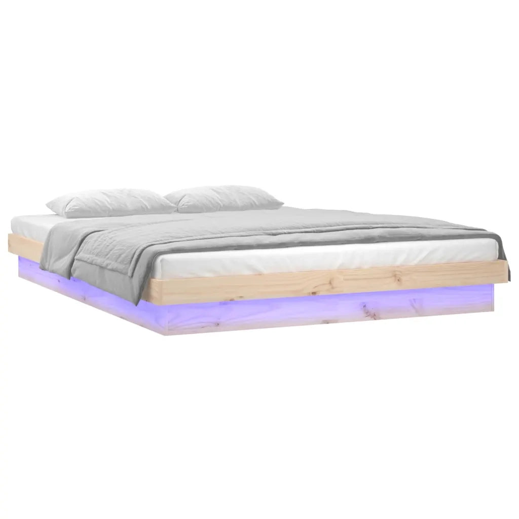 Giroletto con LED-Struttura Letto 120x190 cm Small Double in Legno Massello 847314