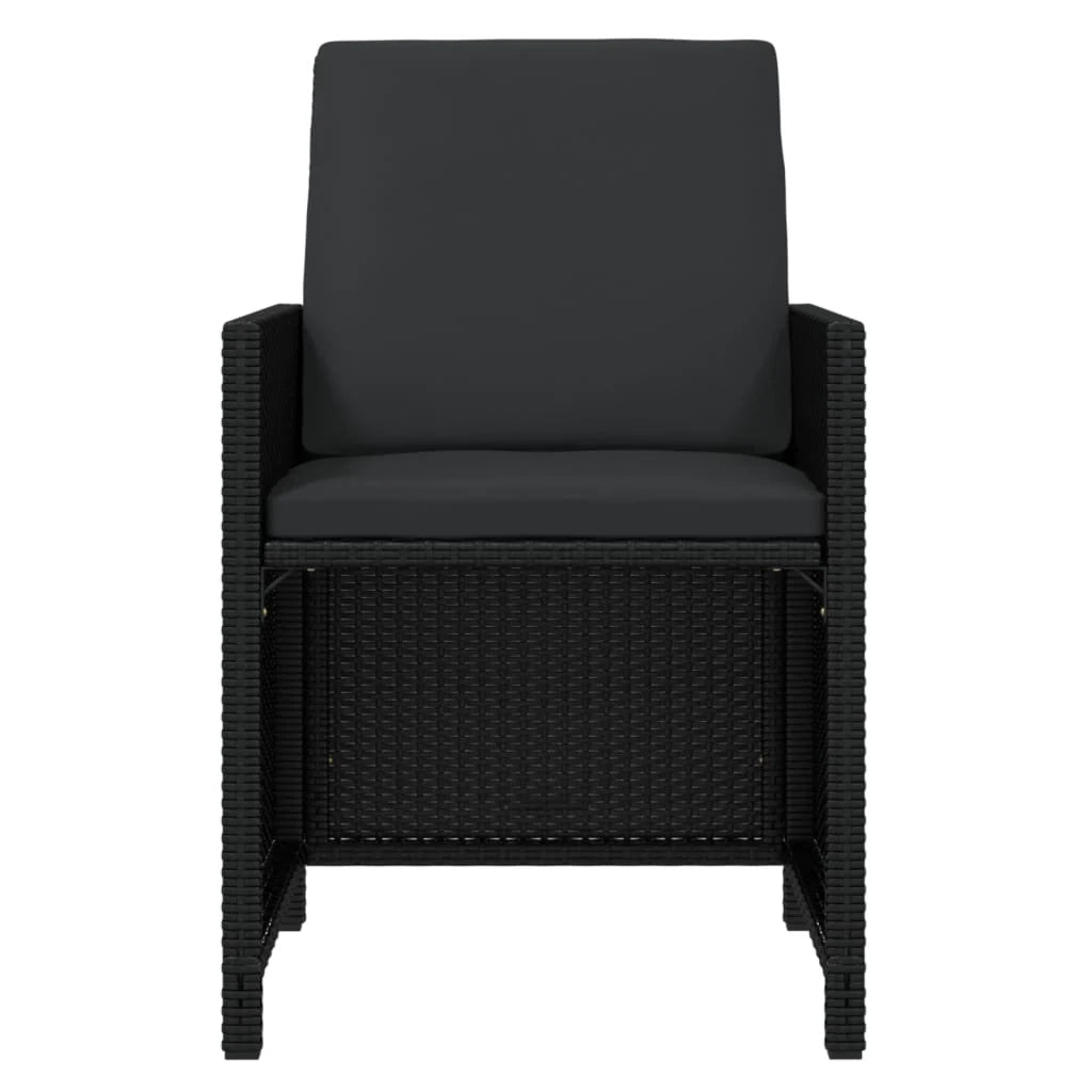 Set da pranzo da esterno in vimini nero composto da 9 pezzi con mobili e cuscini 02_0014478