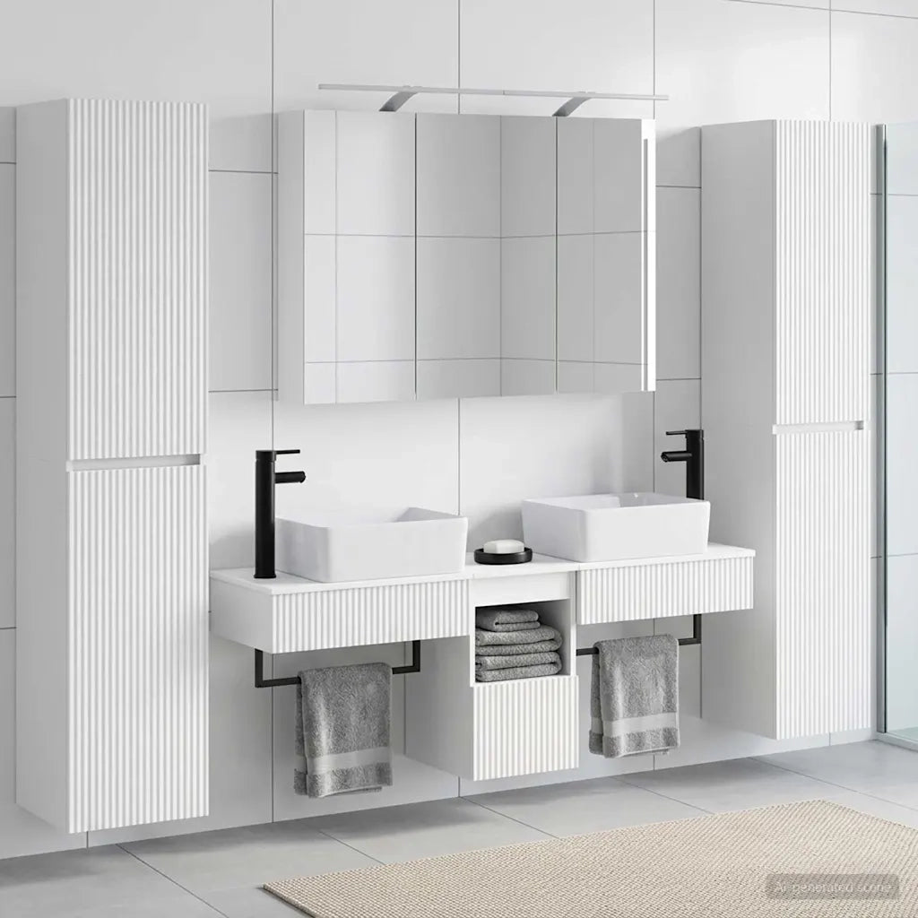 Set di mobili per il bagno 6 pz Bianco 3407191