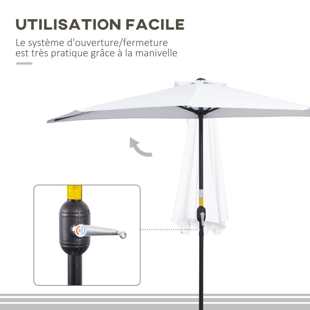 Ombrellone da balcone ? 2,6 m ¨C zephmum ¨C crema, acciaio, poliestere