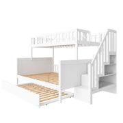 Letto a castello 90 × 200 cm e 140 × 200 cm con scala contenitore; letto estraibile; senza materasso
