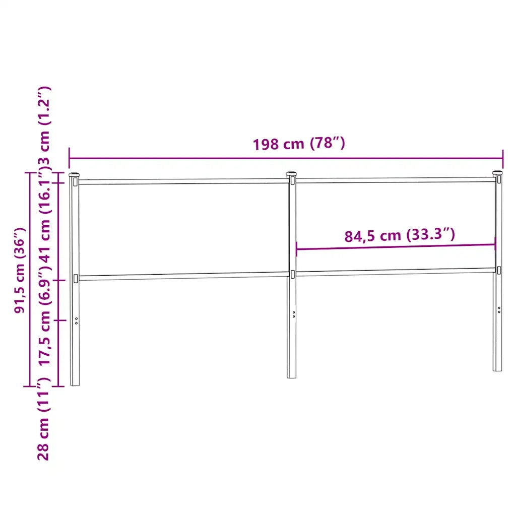 vidaXL Testiera Rovere Marrone 190 cm in Legno Multistrato e Acciaio