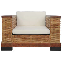 Set di Divani 2 pz con Cuscini in Rattan Naturale Marrone 278618