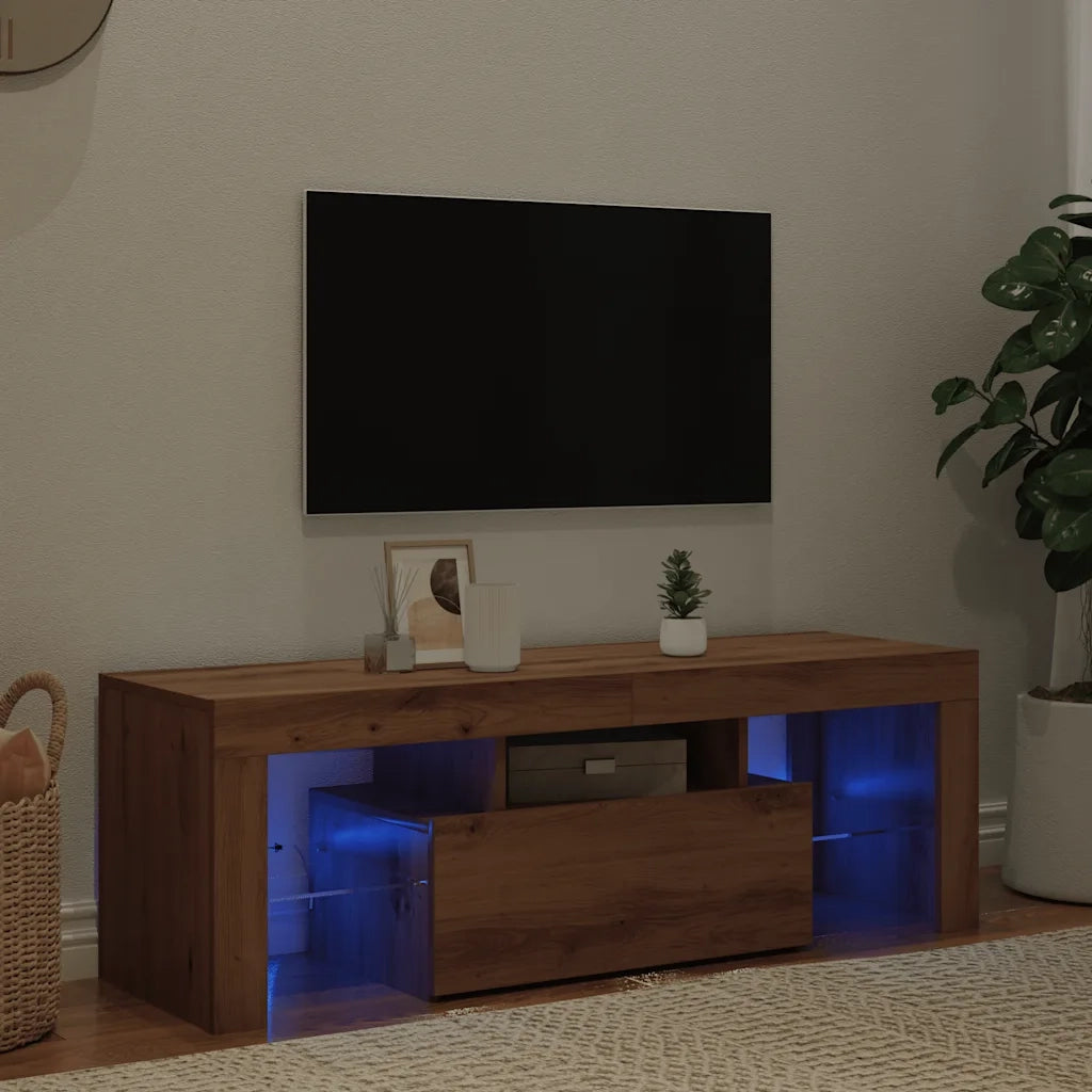Mobile Porta TV con LED Artigianale 200x25x44 cm Multistrato