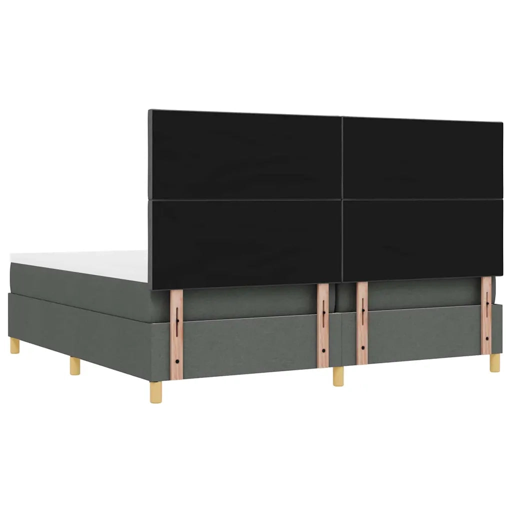 Letto a molle con materasso Grigio scuro 200 x 200 cm Tessuto 3344402