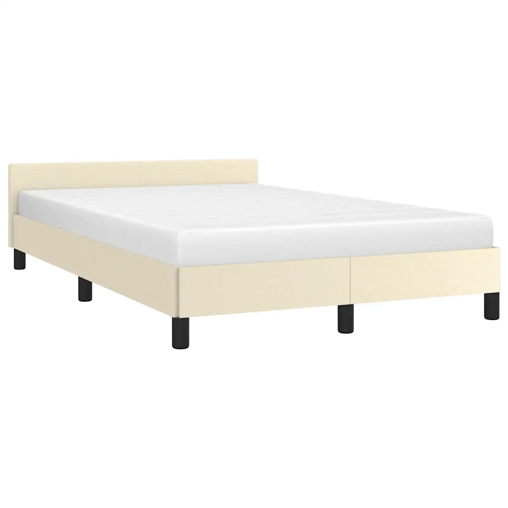 Letto matrimoniale | Letto per adulti | Giroletto con Testiera senza Materasso Crema 120x200 cm
