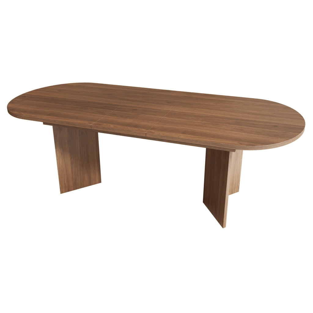 Tavolo da pranzo allungabile con piano da 18 mm; MDF noce