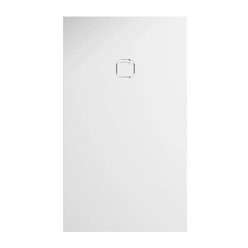 Piatto doccia 80x200 in marmoresina bianco con griglia in acciaio inox Harmony