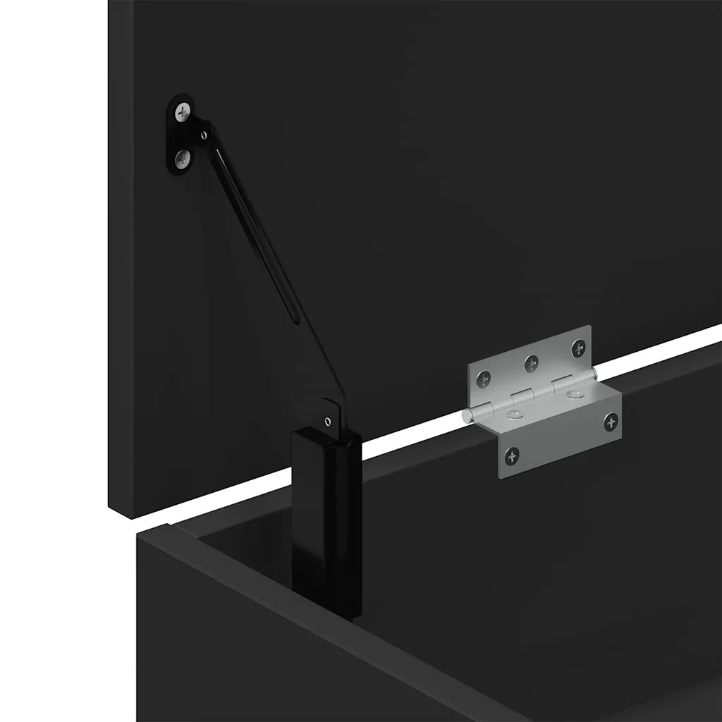 Panca Porta Scarpe Nera 102x30,5x45 cm in Legno Multistrato