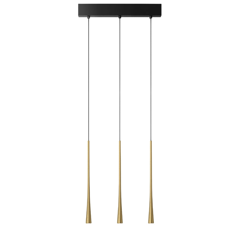Dafne - Lampada a sospensione oro 16,5W luce calda 3000K IP20 - Lampada da soffitto led 3 luci design moderno - alluminio bianco satinato