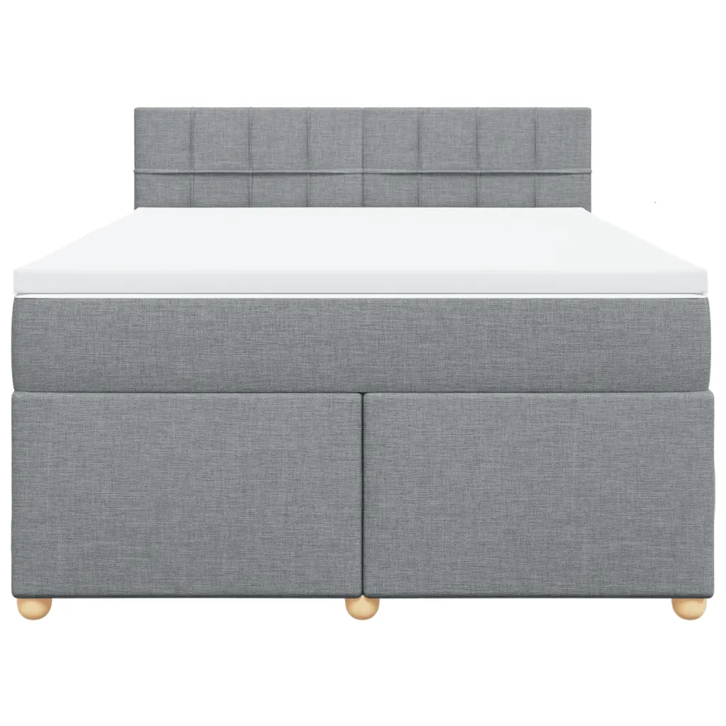 Giroletto a Molle con Materasso Grigio Chiaro160x200 cm Tessuto