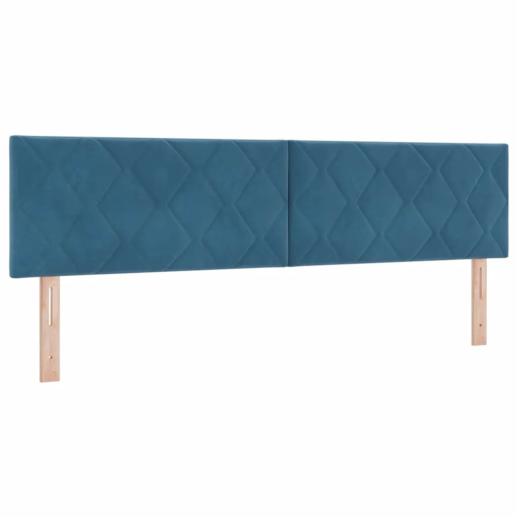 Letto a Sorgente LED con led Blu Scuro 180 x 200 cm Velluto
