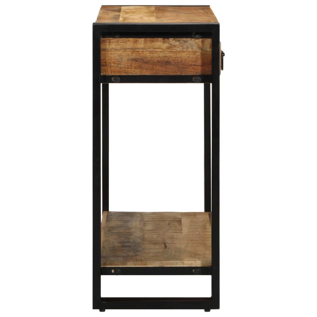 Tavolo Consolle 90x33x75 cm Legno Massello di Mango Grezzo