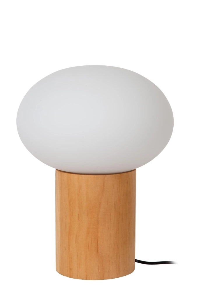 Lampada da tavolo BIRTLE 1xE27 legno chiaro vetro opale
