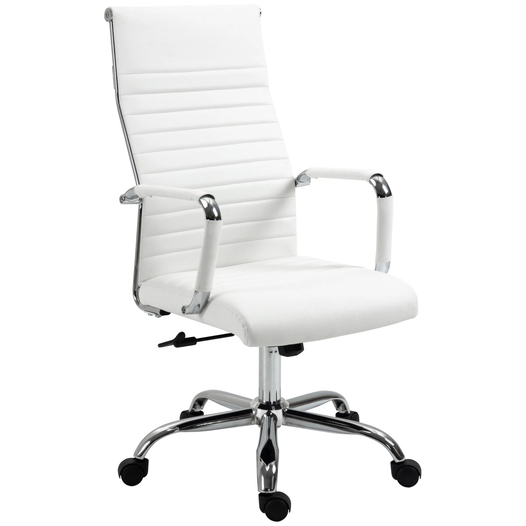 Sedia da ufficio ergonomica con braccioli ¨C zephmum ¨C regolabile in altezza, imbottita, bianco